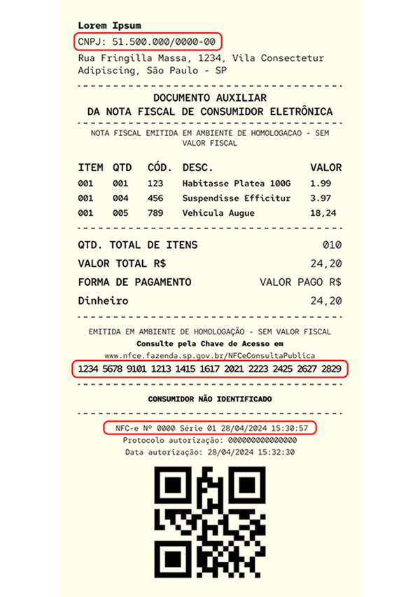 Exemplo NFC-e